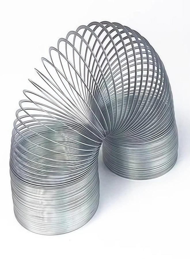 Yoqanr Metal Wave Form Spring Toy, Classic Physics Toy - 4" Unstretched Length x 3.15" Diameter, Magic Coil Metal Slinky Stress Relief Classic Mini Kids Toy, Extra Long(Silver) - Image 3
